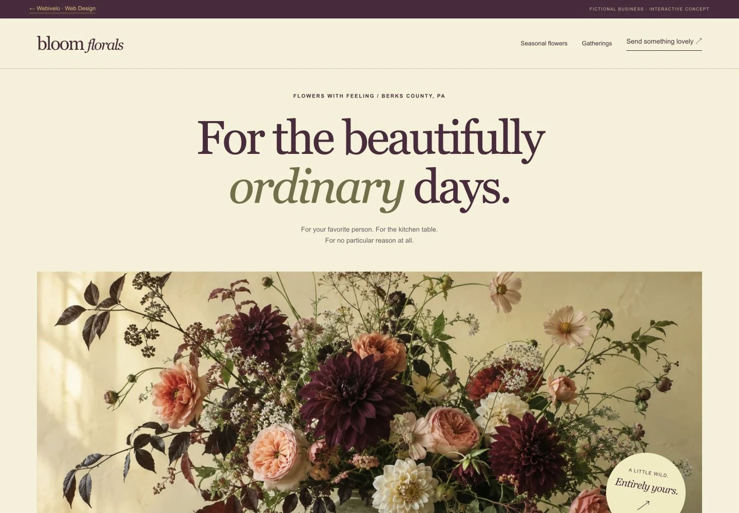Bloom Florals website overview
